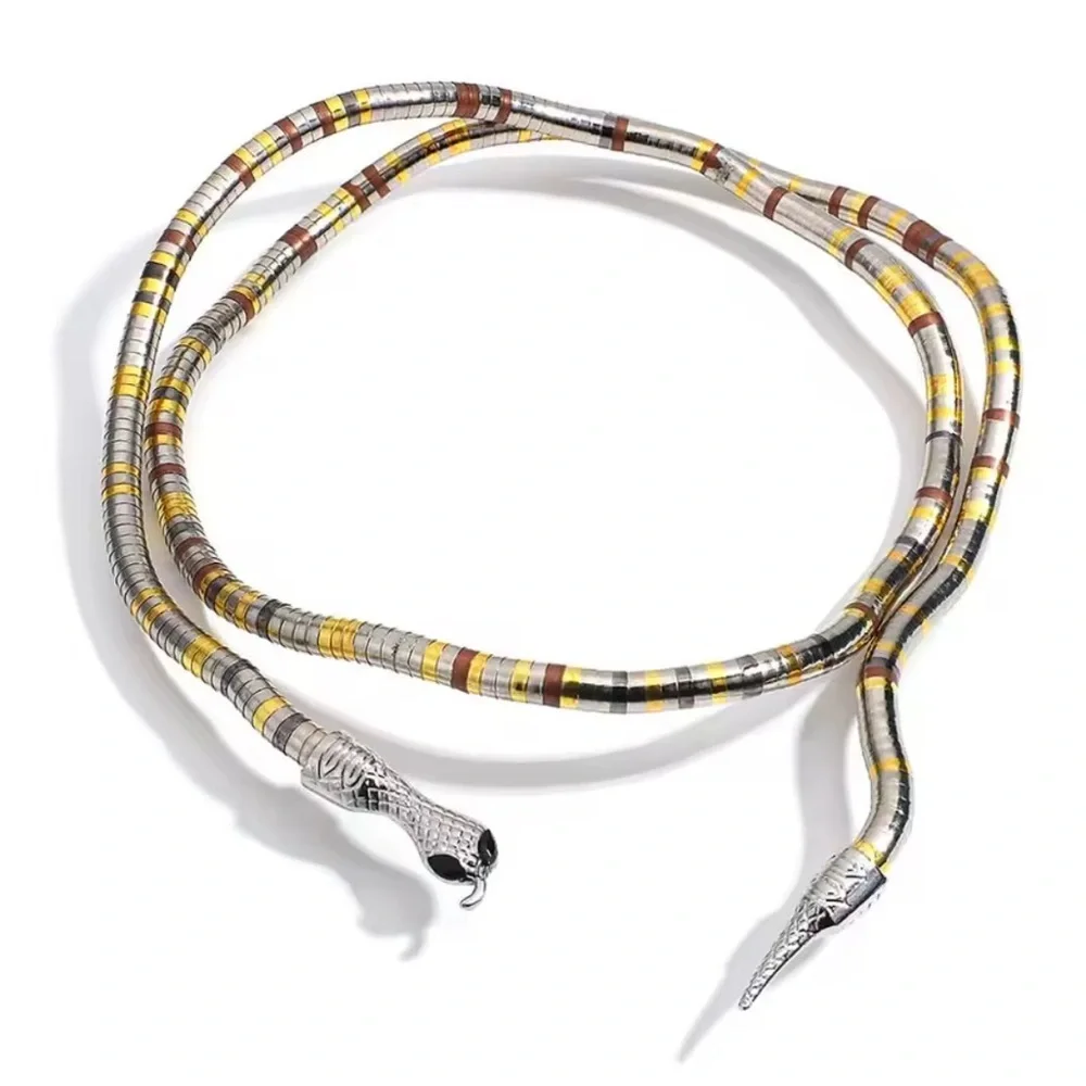 Multi Anthropologie Serpent serpentine Gold and Silver Snake Necklace - Picture 10 of 11